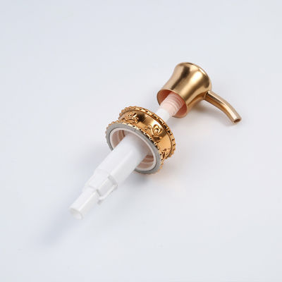 Customized Gold Lotion Pump Cap White Dispenser 1.8CC ODM For Household Bottle
