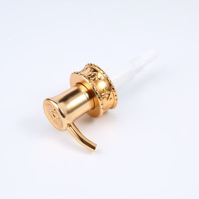 Customized Gold Lotion Pump Cap White Dispenser 1.8CC ODM For Household Bottle